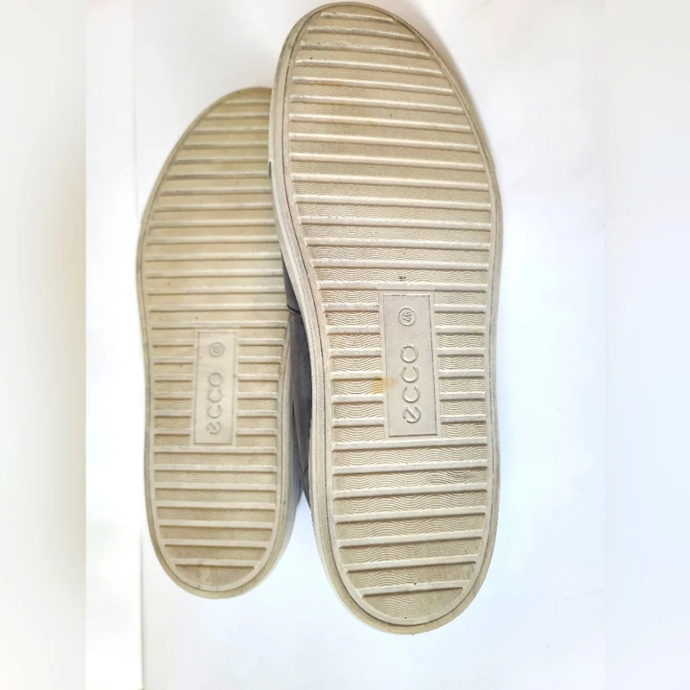 ECCO Leather Men's Soft 7 titanium gray sneakers size 12 - Picture 10 of 12